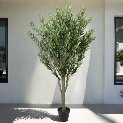 Lifelike 180cm Bushy Artificial Olive Tree with Olives