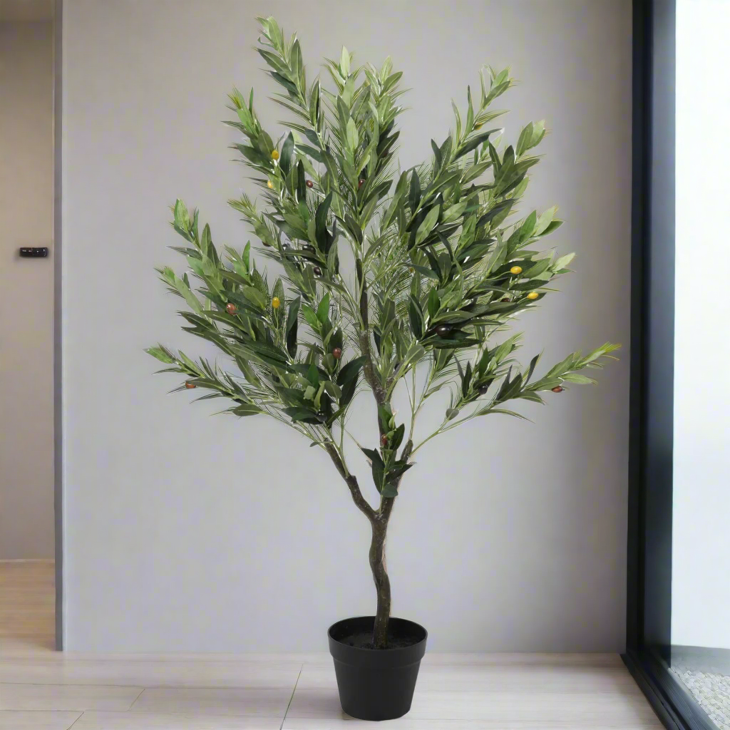 Lifelike 125cm Olive Artificial Tree with Olives