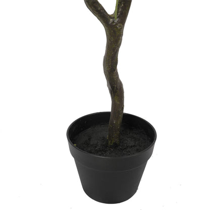 Artificial Olive Tree with Olives 125cm Black pot and trunk view