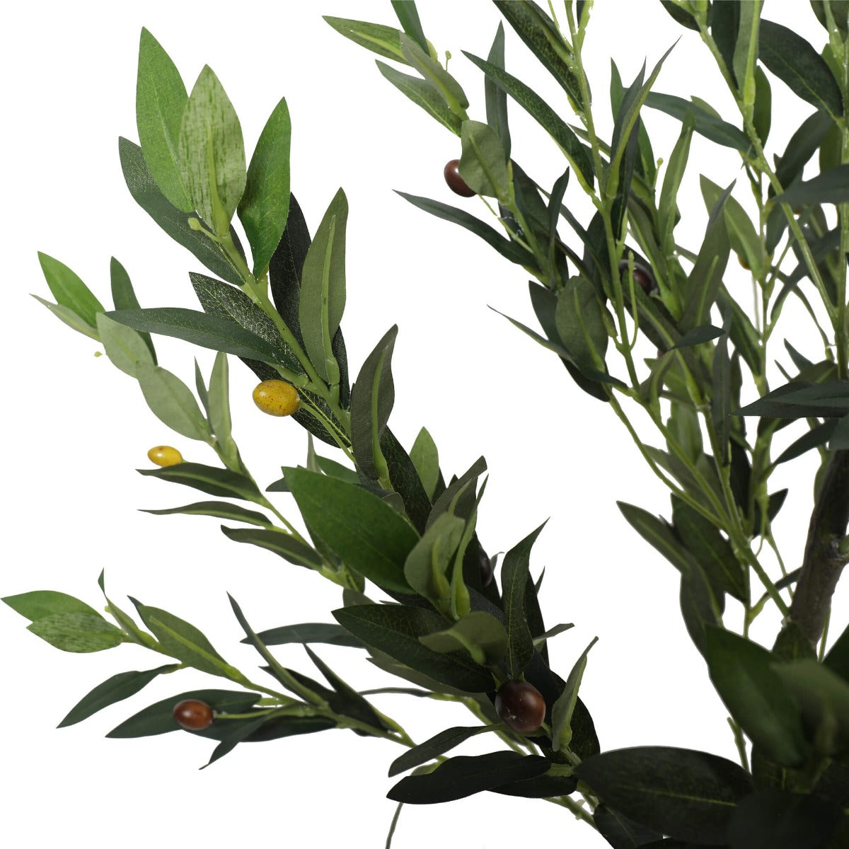 Artificial Olive Tree with Olives 125cm Close up of olives in brown yellow Close up of leaves