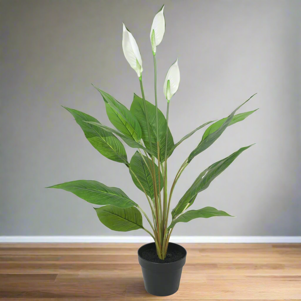 Lifelike 95cm White Artificial Peace Lily