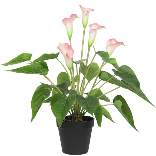 Lifelike 50cm White & Pink Artificial Calla Peace Lily