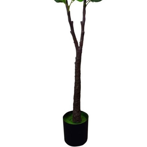 Flowering Natural White Artificial Camellia Tree 180cm Black pot and trunk view