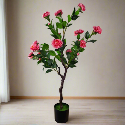 Lifelike 100cm Pink Camellia Artificial Tree