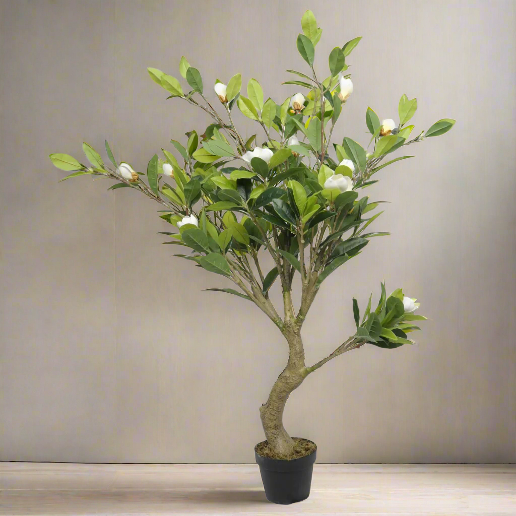 Lifelike 130cm White Magnolia Artificial Tree