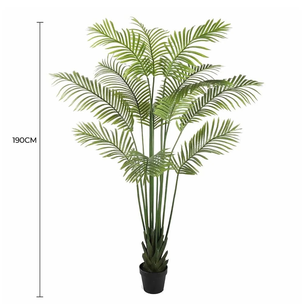  Lifelike 190cm Multi Stem Hawaii Artificial Palm full view with measurement