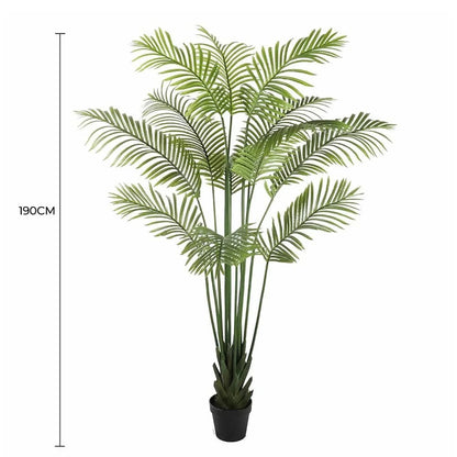  Lifelike 190cm Multi Stem Hawaii Artificial Palm full view with measurement