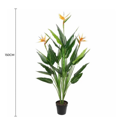 Lifelike 150cm Orange Flower Artificial Bird of Paradise