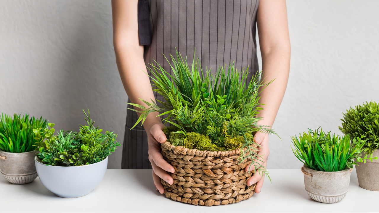 Load video: How to style artificial plants.