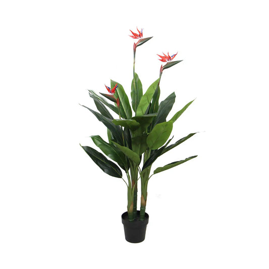 Artificial Bird Of Paradise Plant 110cm (Red Flowers) Full View