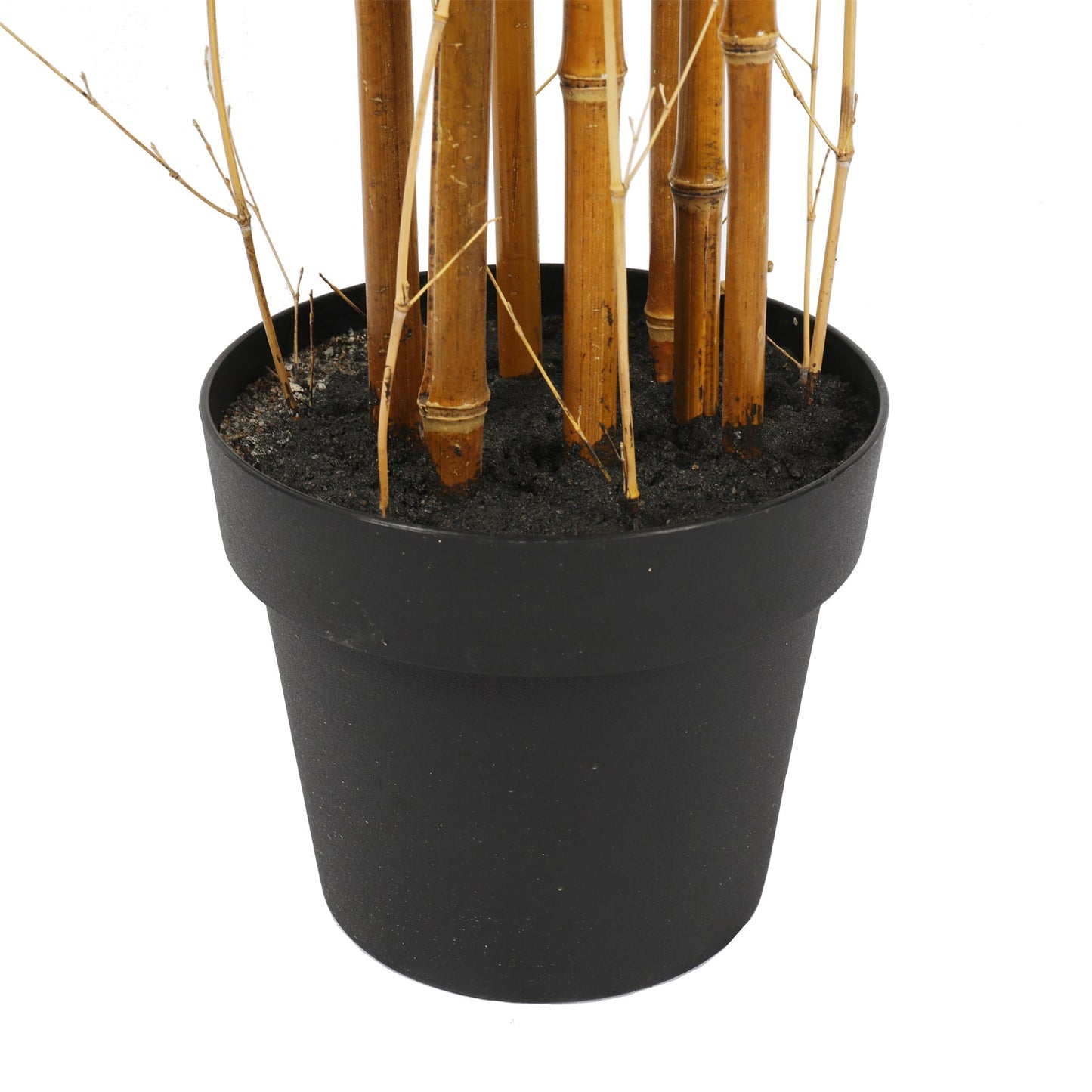 Premium Natural Cane Artificial Bamboo (UV Resistant) 180cm Black pot and base of stems