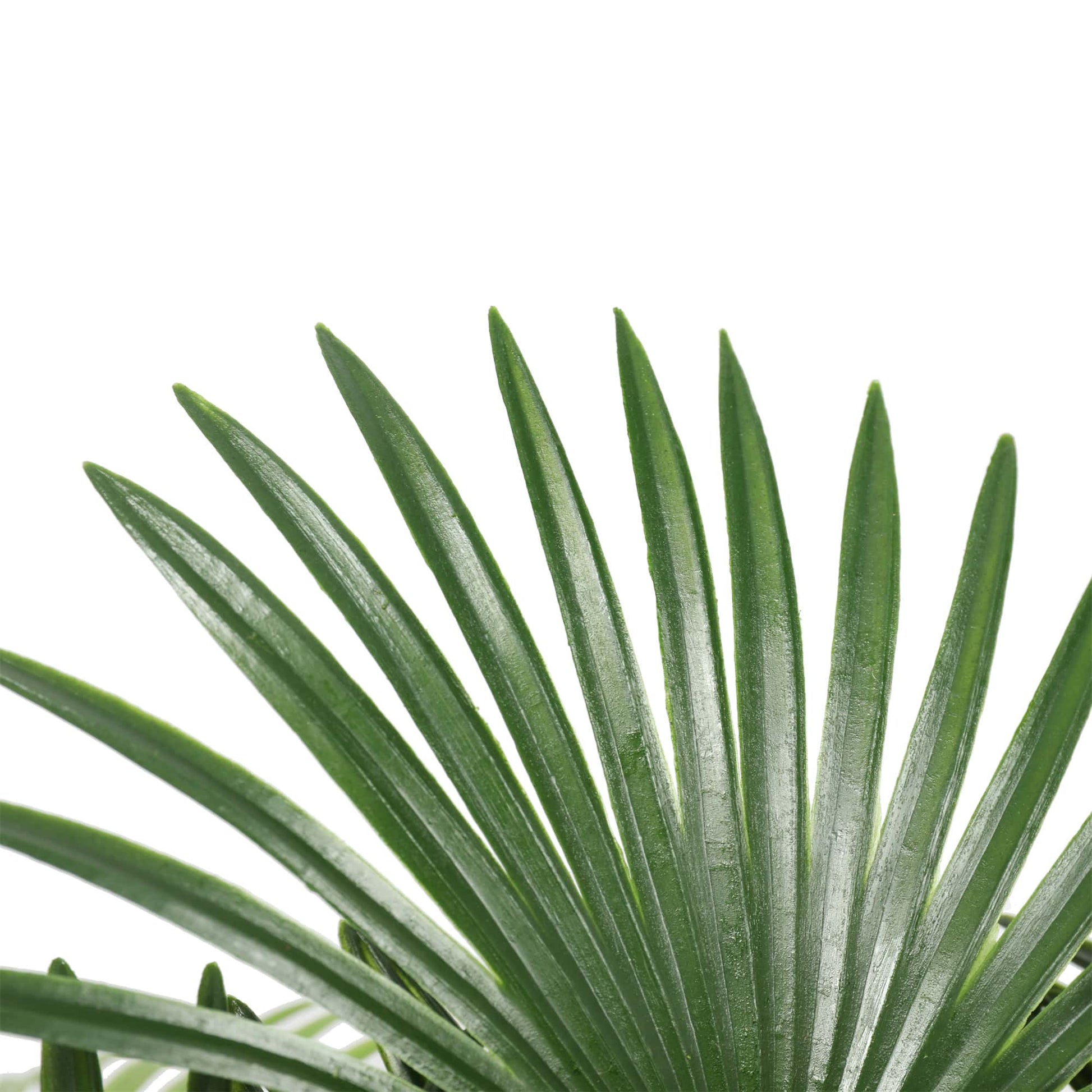 Artificial Wide Leaf Fan Palm Tree 90cm close up of leaves