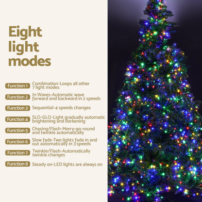 Artificial Christmas Tree 2.1m Decoration 8 Light Multi Colour Mode