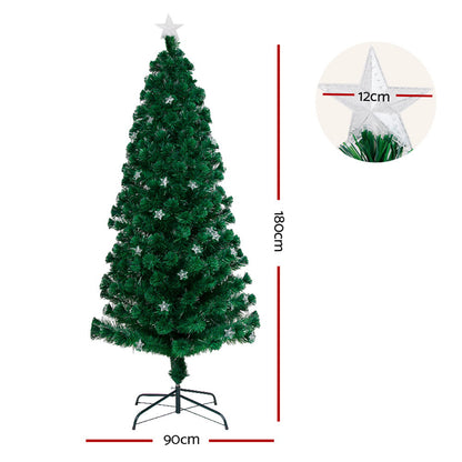 Artificial Christmas Tree 1.8m Optic Fibre LED Multi Colour