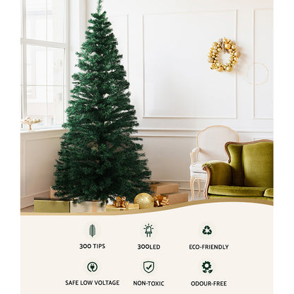 Artificial Christmas Tree 1.8m Optic Fibre LED Warm White