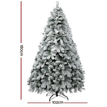 Artificial Christmas Tree 1.8m Snow Flocked Decorations 468 Tips