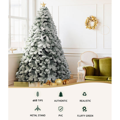 Artificial Christmas Tree 1.8m Snow Flocked Decorations 468 Tips