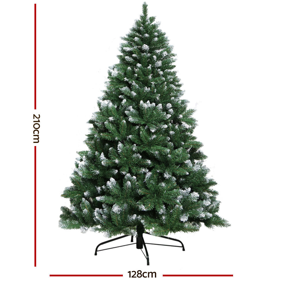 Artificial Christmas Tree 2.1m Snowy Decoration 905 Tips