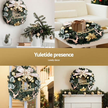 Artificial Christmas Wreath 60cm Flowers Baubles