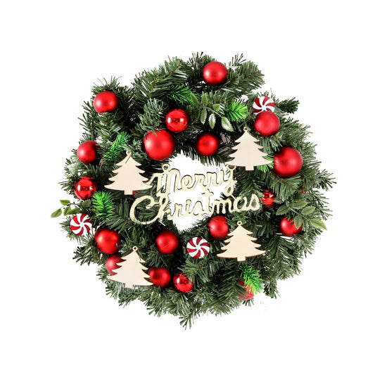 Artificial Christmas Wreath 40cm Baubles with Ornaments