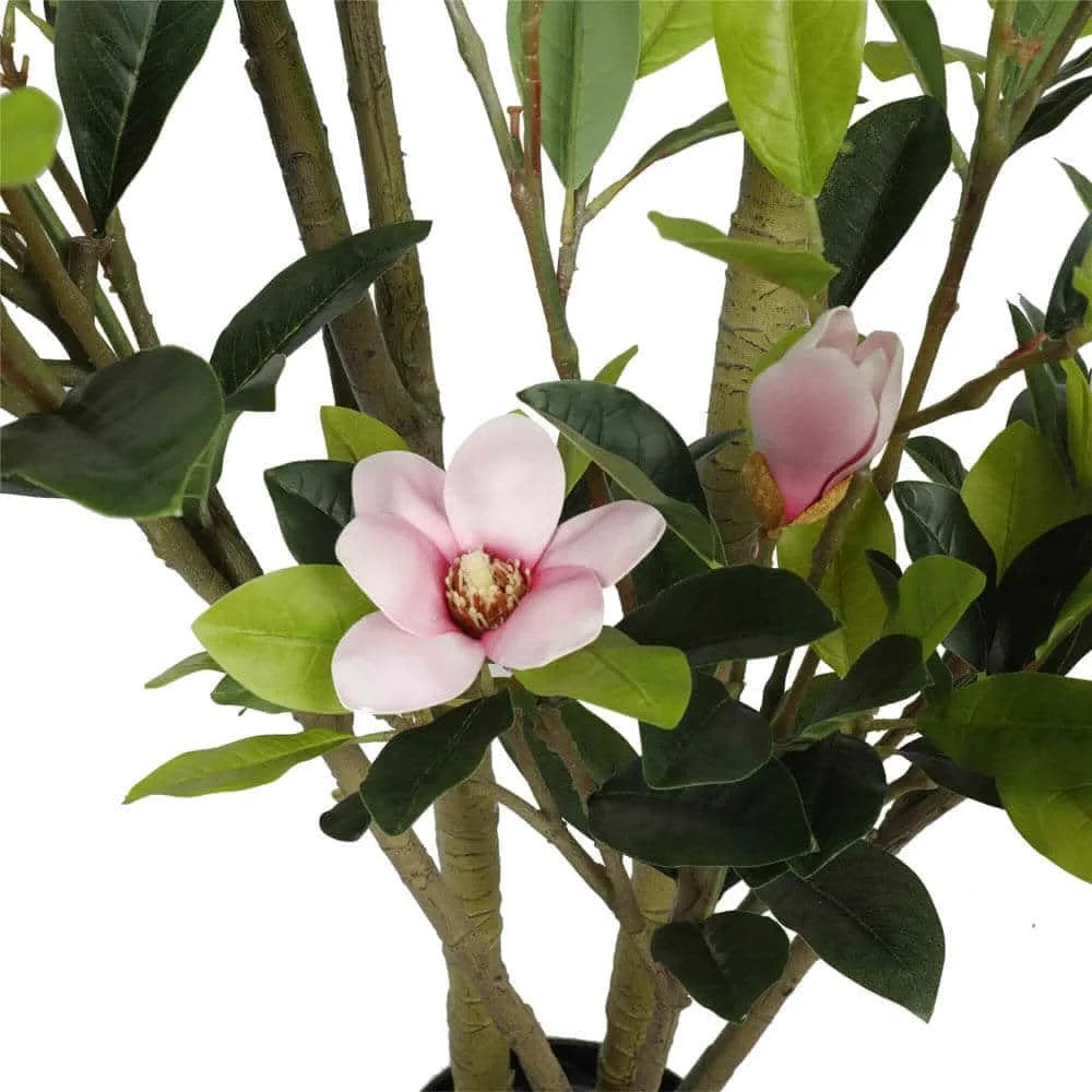 Faux Flowering Pink Magnolia Tree with Pot 250cm Close up of pink flower