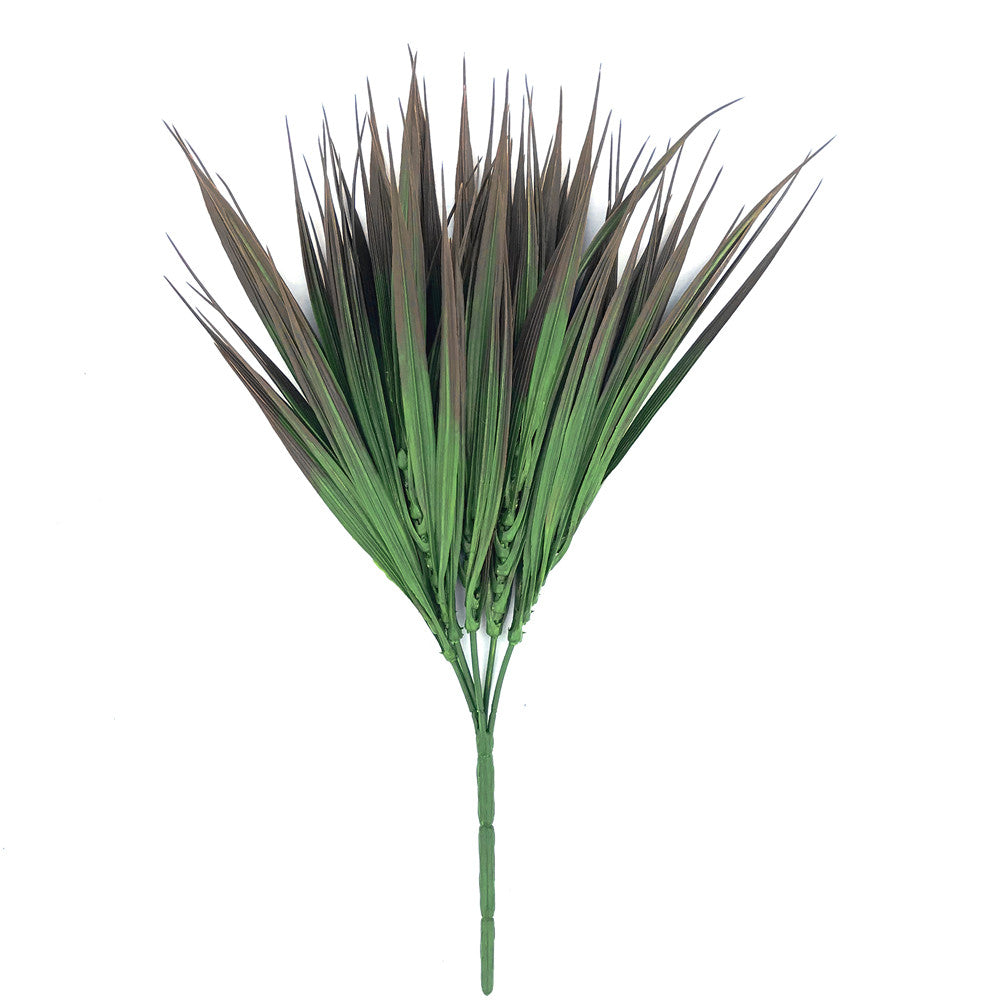 Lifelike Brown Grass Artificial Vertical Green Wall UV Resistant 100cm x 100cm Full view of brown grass stem