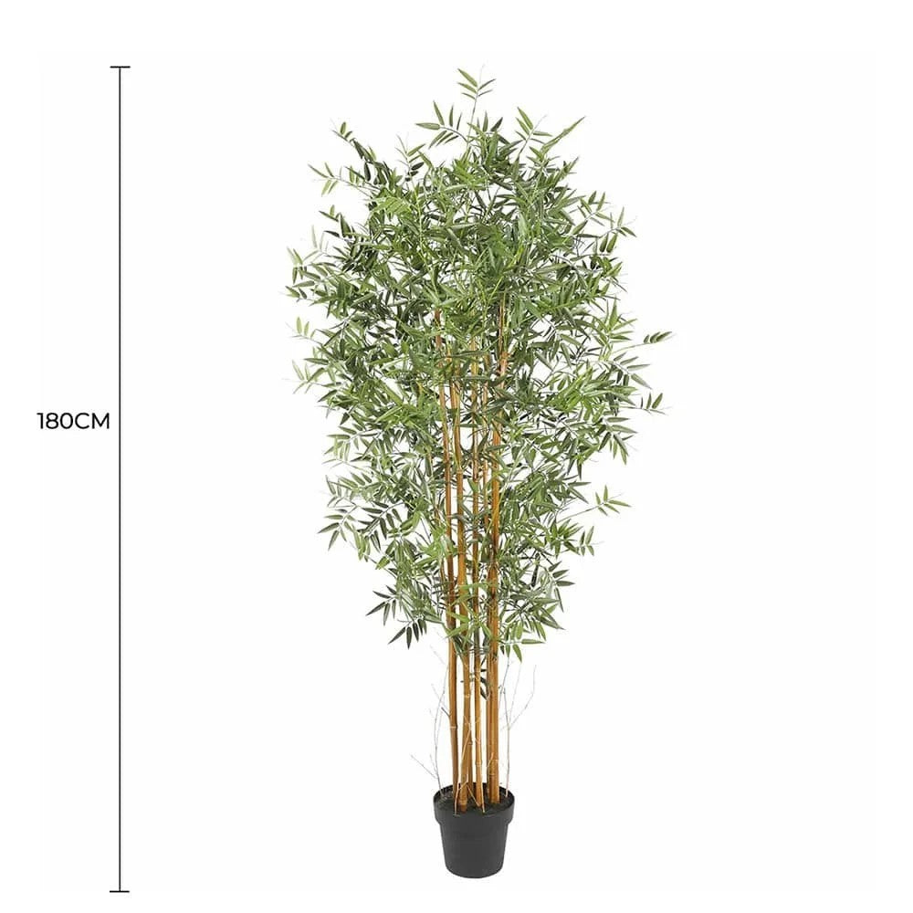 Premium Natural Cane Artificial Bamboo UV Resistant 180cm Full view with measurement