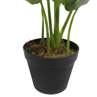 Artificial Taro Plant / Elephant Ear 55cm Black pot and base if stems