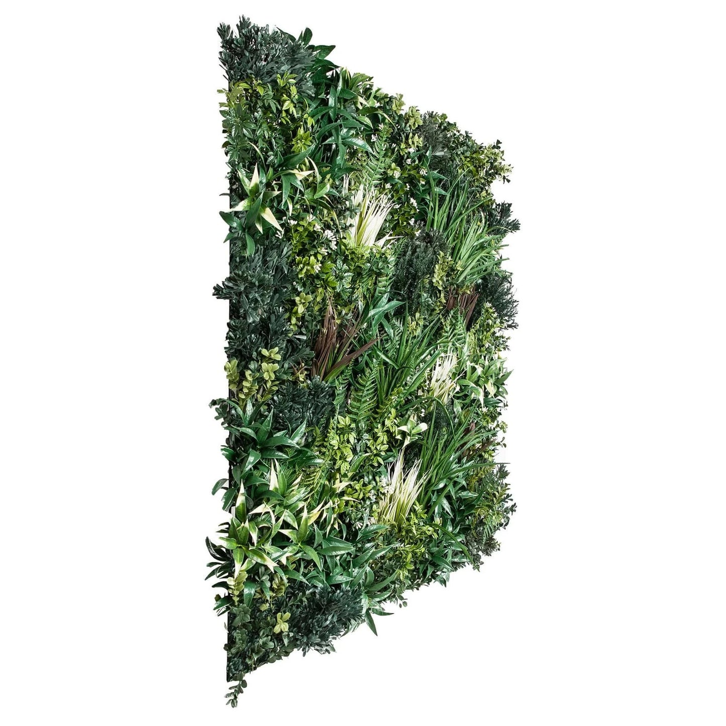 Lifelike Green Forest Artificial Vertical Green Wall UV Resistant 100cm X 100cm Full side view