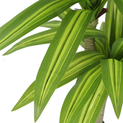 Artificial Multi Head Dracaena Tree With Mixed Green Leaves (Real Touch) 130cm Close up of green leaves