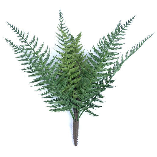 Artificial Dark Fern Stem UV Resistant 38cm full view