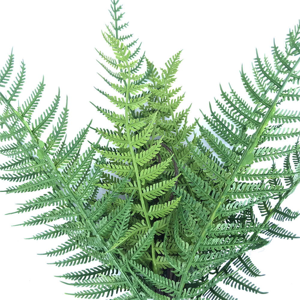 Artificial Dark Fern Stem UV Resistant 38cm close up of leaves