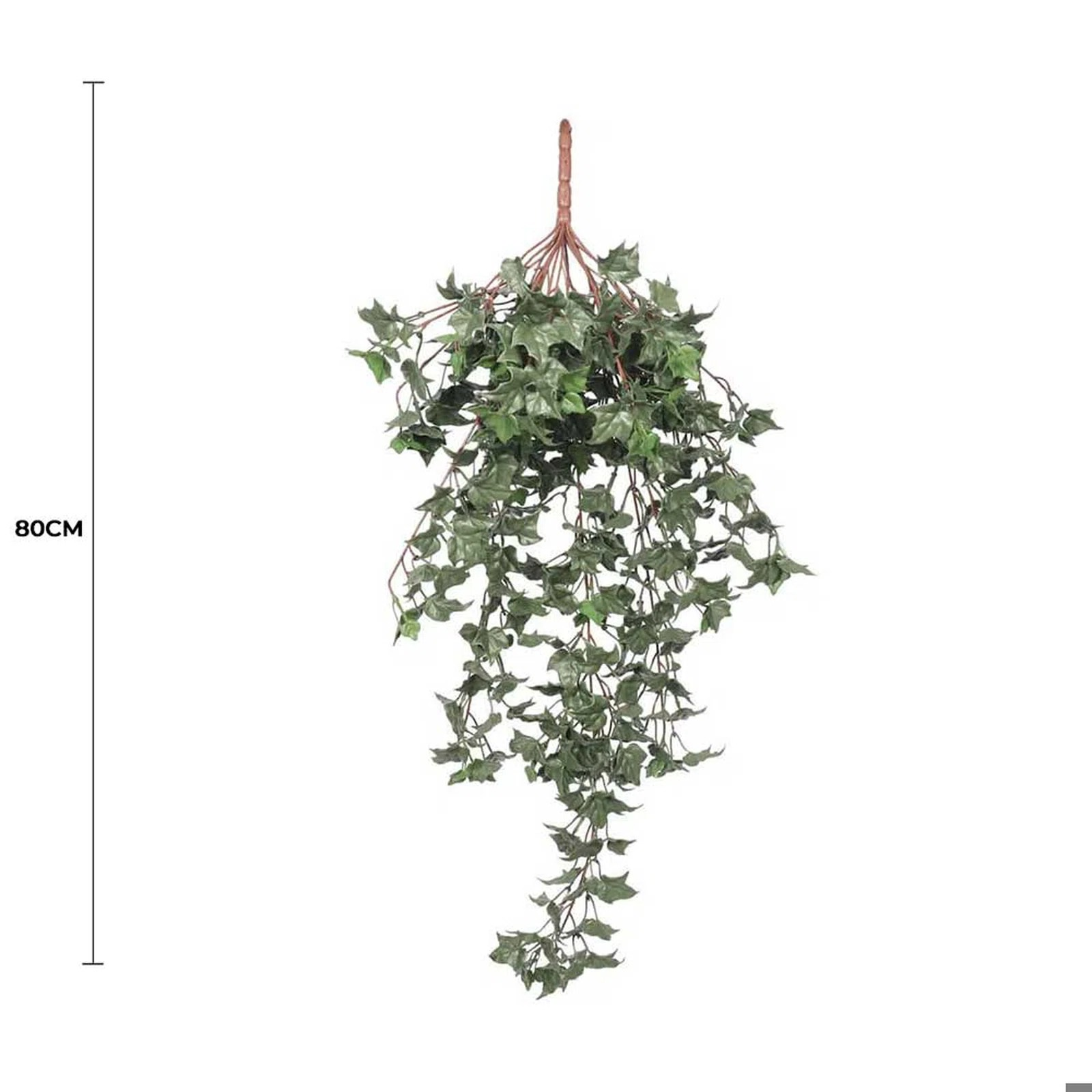 Lifelike 80cm Hanging English Ivy Bush Stem UV Resistant Full view with measurement