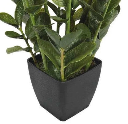  Lifelike 72cm Multi Stem Zanzibar Artificial Plant in Decorative Pot Black pot view