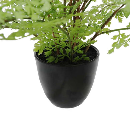 Lifelike 35cm Small Potted Artificial Fern Black pot view