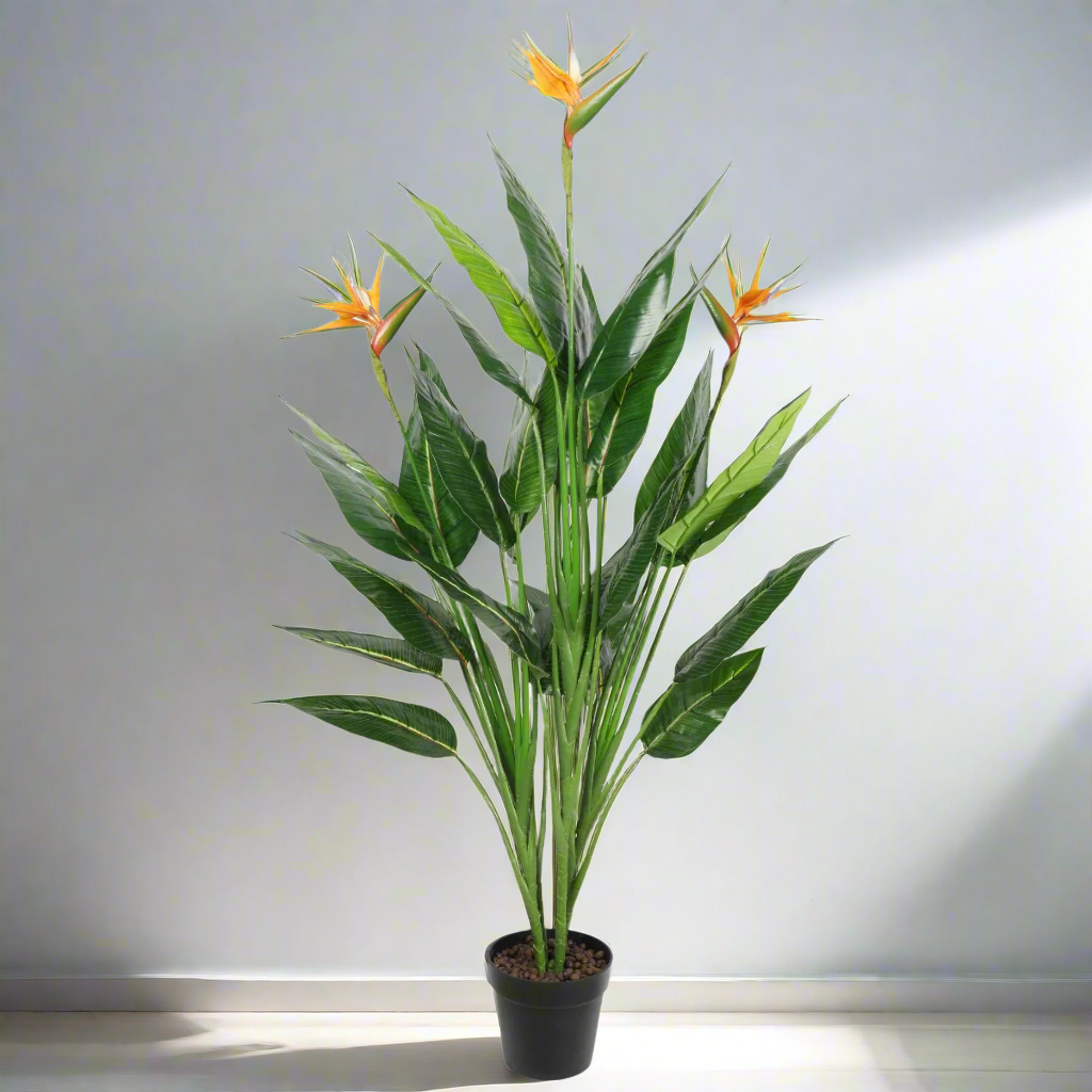 Lifelike 150cm Orange Flower Artificial Bird of Paradise