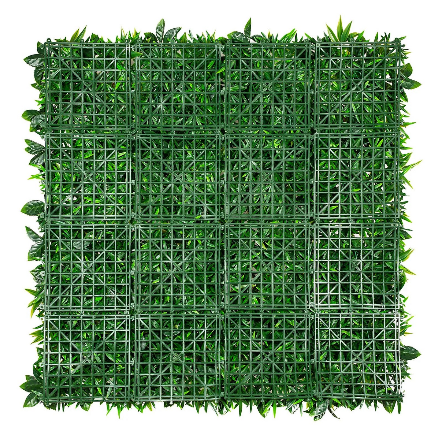 Lifelike Snowy White Artificial Vertical Green Wall UV Resistant 100cm x 100cm Back of panel view