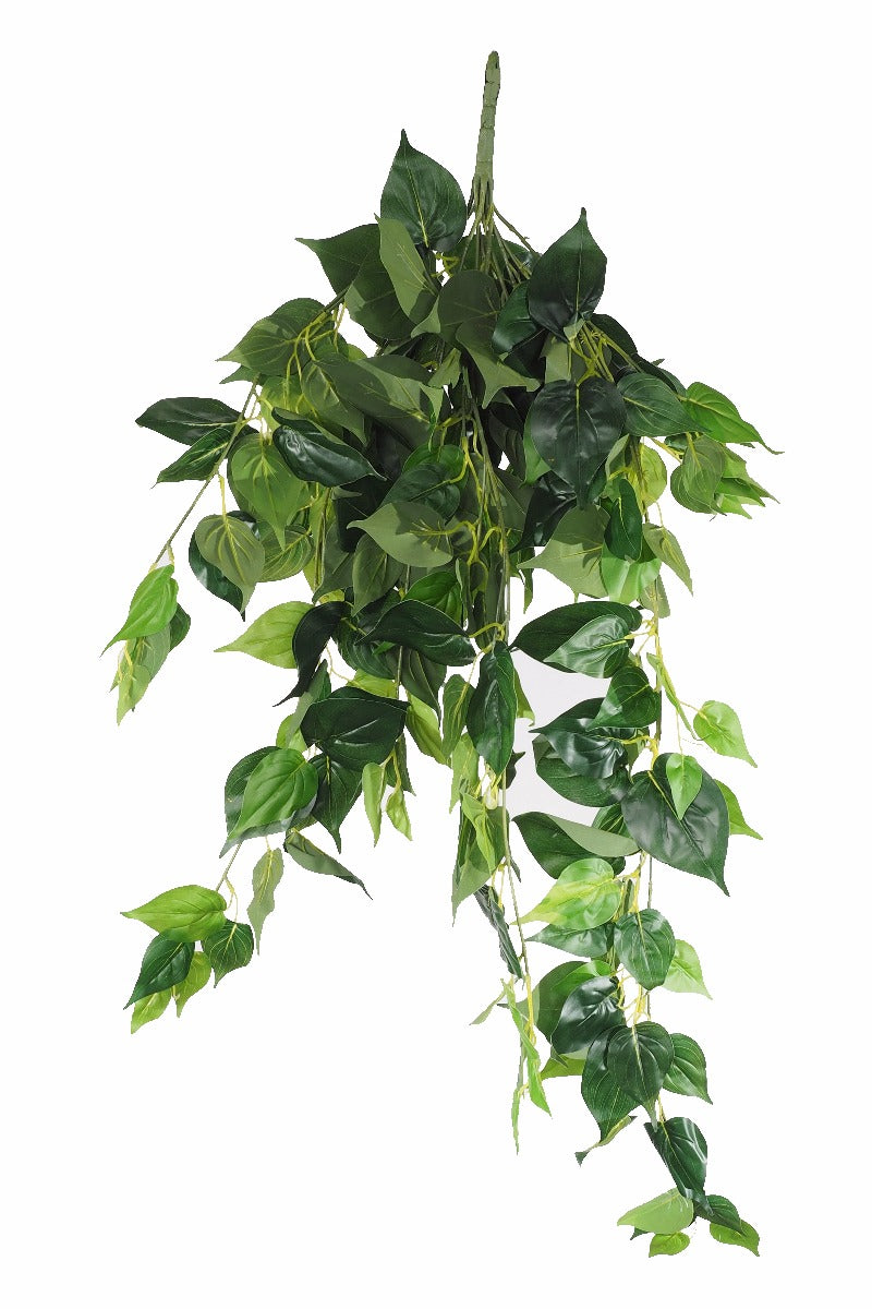 100cm Philodendron Artificial Hanging Bush UV Stem Full View