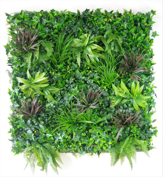 Lifelike Brown Grass Artificial Vertical Green Wall UV Resistant 100cm x 100cm Full View