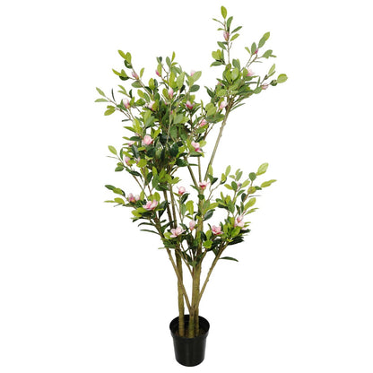 Faux Flowering Pink Magnolia Tree with Pot 250cm Full view