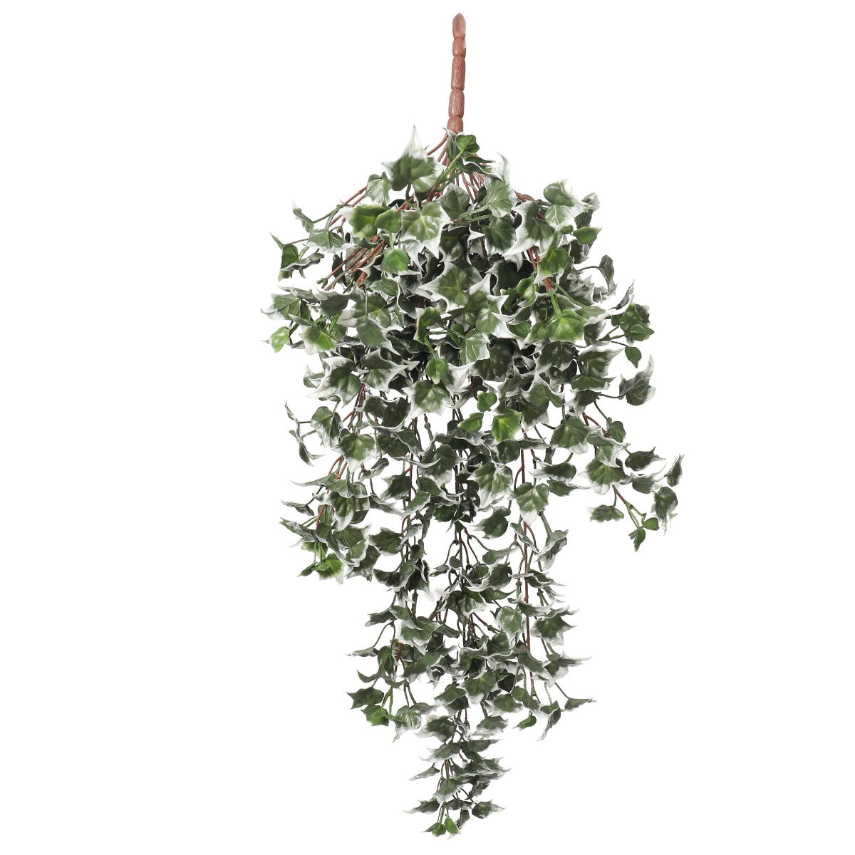 Lifelike 80cm Green & White Tipped Ivy Bush Stem UV Resistant full view