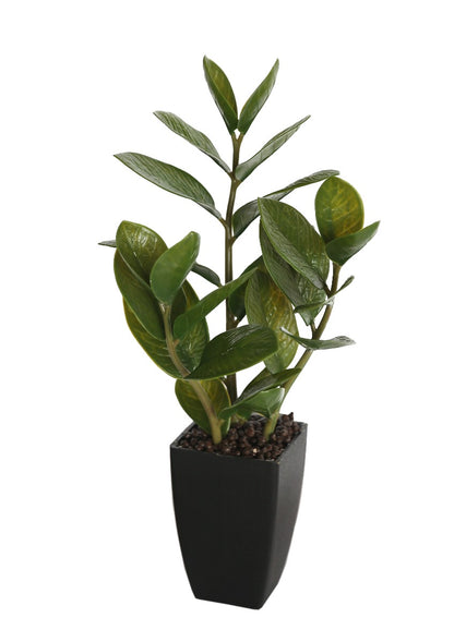 Lifelike 46cm Potted Zanzibar Artificial Plant in decorative pot full view